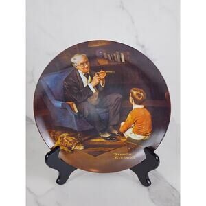 Wall Decor Plate The Tycoon Year 1982 Fine China 8 1/2" True Rockwell Vintage